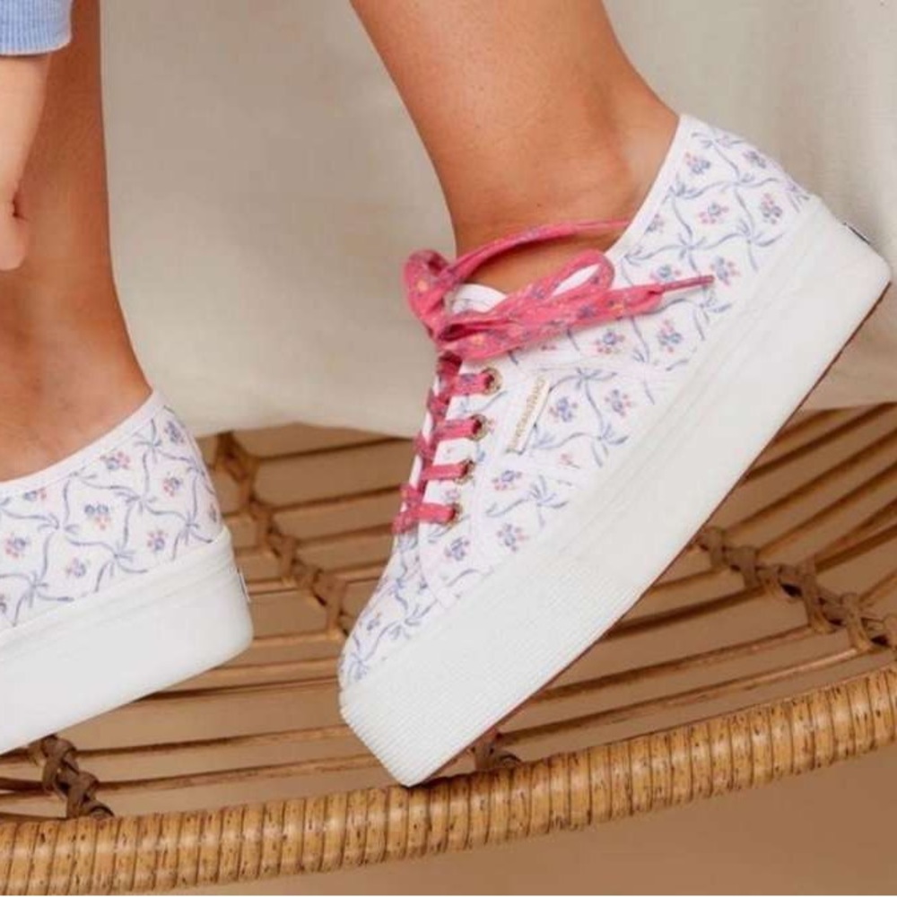 Loveshackfancy X Superga Sneakers Size 8 (Excelle… - image 2